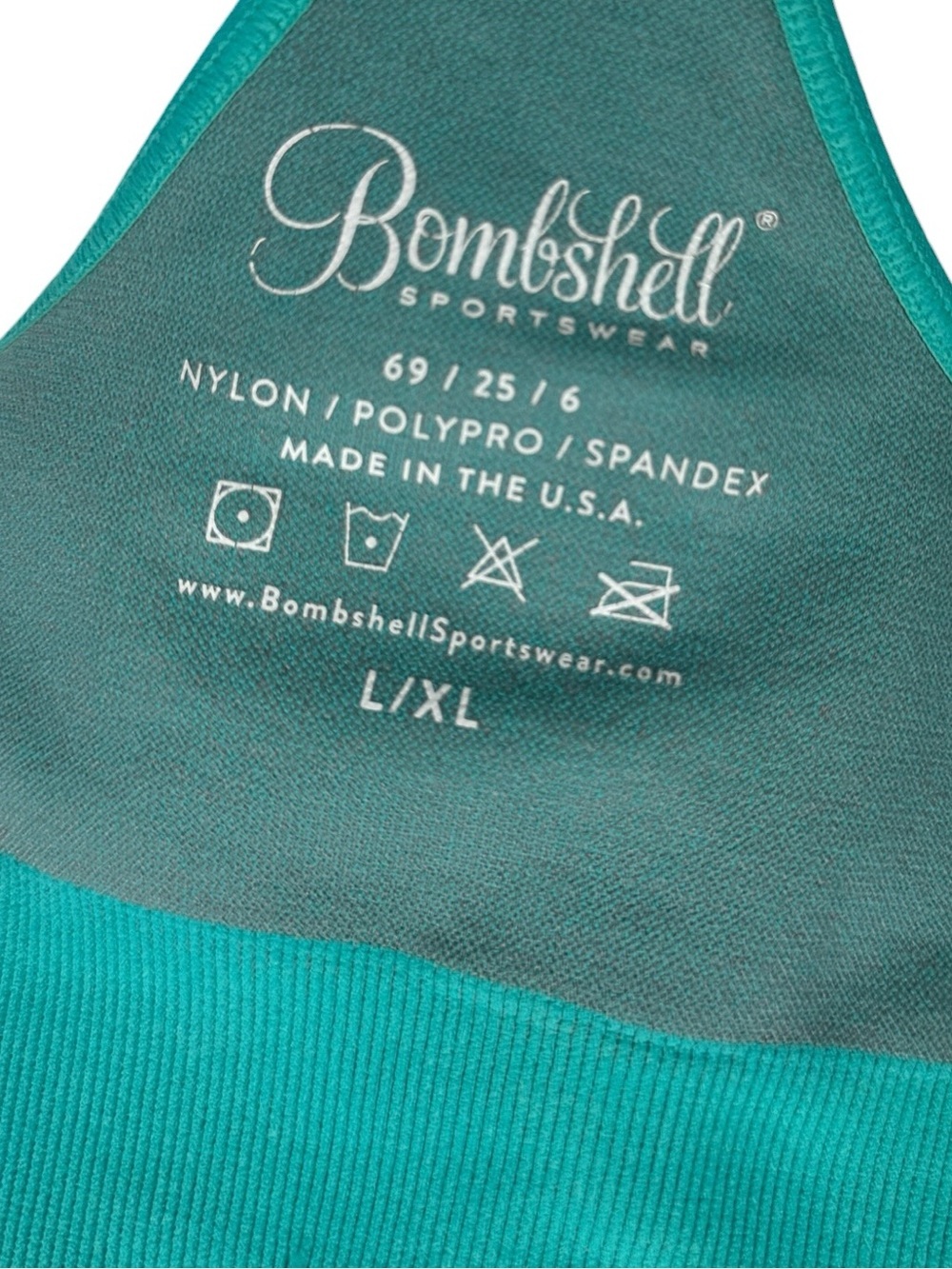 Bombshell Sportswear Teal Snake Print Seamless Sports Bra, L/XL - Picture 5 of 6